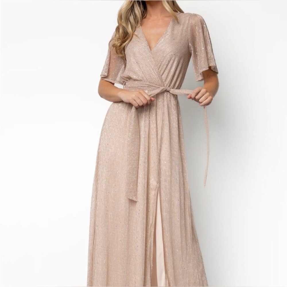 Baltic Born Shimmering Beige Maxi Dress